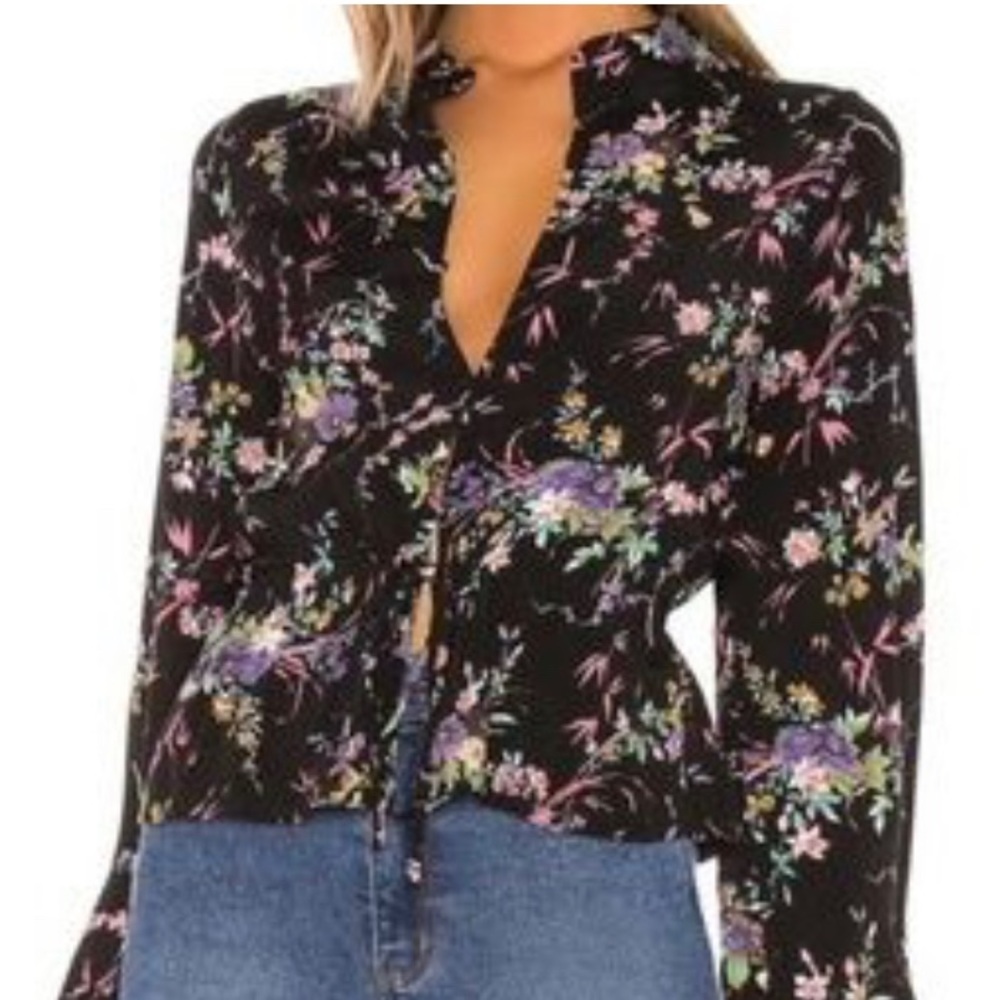 ROLLA’S Black & Floral Blouse